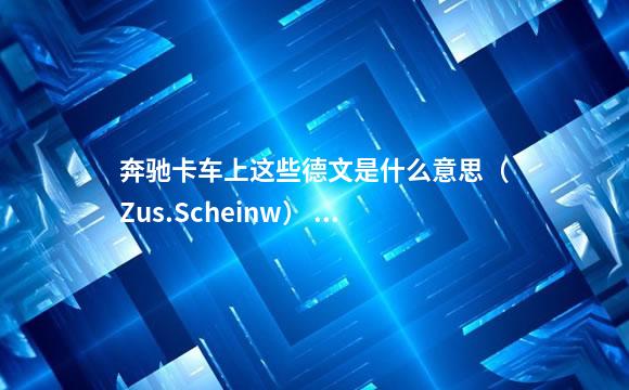 奔驰卡车上这些德文是什么意思（Zus.Scheinw） （